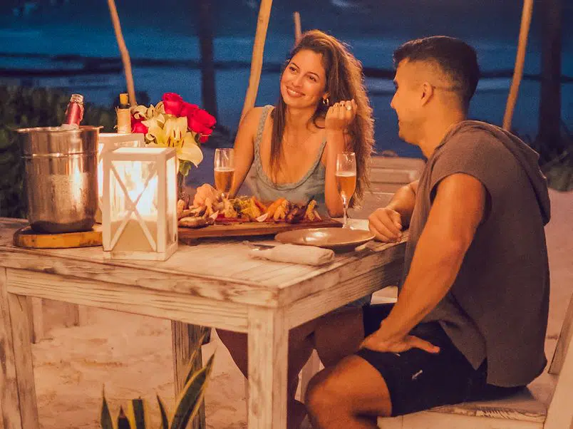 Private candlelit dinner on the beach